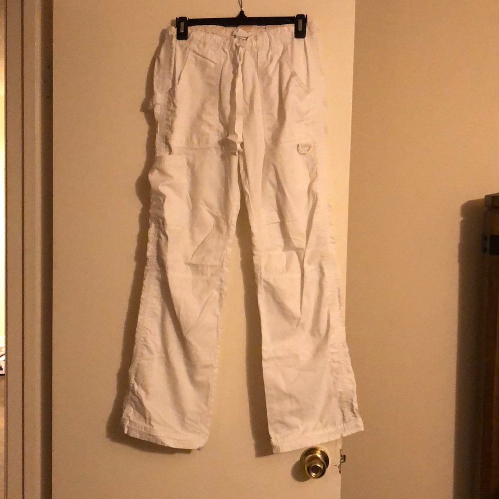 White Koi scrub pants